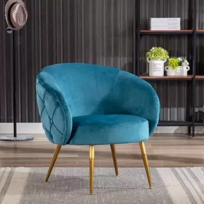 Teal velvet accent deals chair